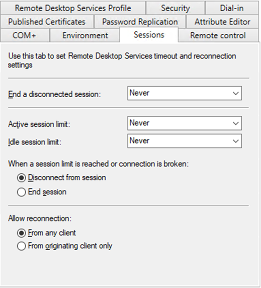 Active Directory User Account Properties