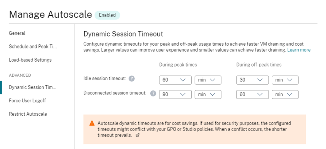 Autoscale – Dynamic Session Timeouts