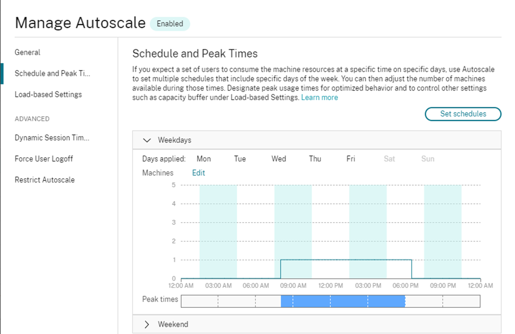 Autoscale Schedule Configurations