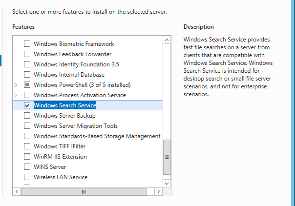 Modern Windows Search Service Role