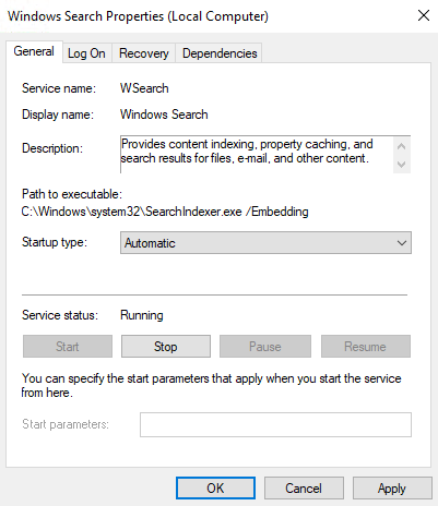 outlook 2016 indexing says loading